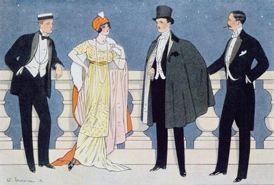 Élégante robe de soirée pour hommes et femmes, illustration de 